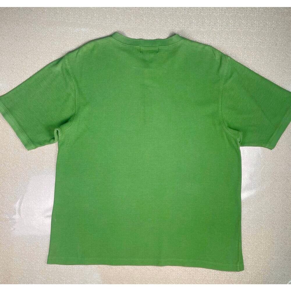 Vintage Eddie Bauer Green Waffle Knit Cotton Henley Shirt Casual Men’s Small - Picture 8 of 10